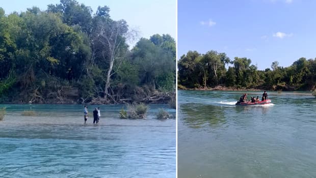Manavgat Irmağı'nın ortasındaki adacıkta mahsur kalan 1'i çocuk 4 kişi kurtarıldı