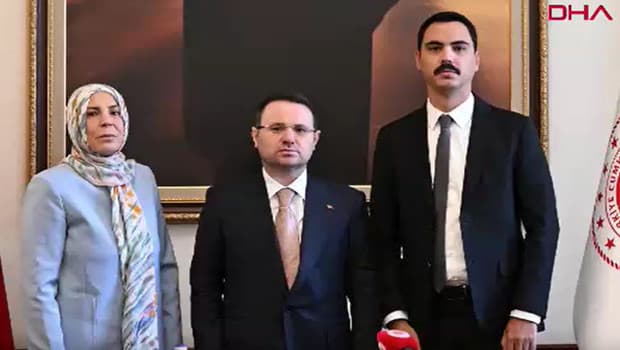 Adalet Bakanı Akın Gürlek, Muhsin Yazıcıoğlu'nun eşi ve oğlunu kabul etti