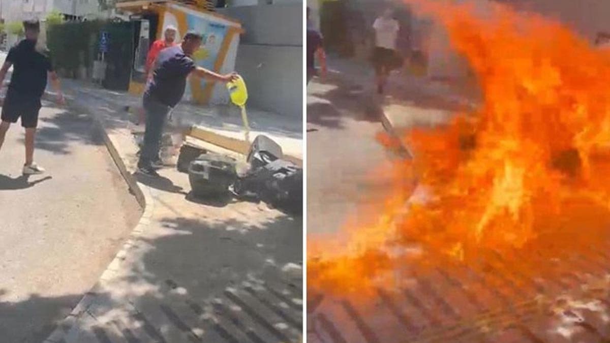 839 bin liralık cezaya kızdı, ses sistemini belediye önünde benzin döküp yaktı