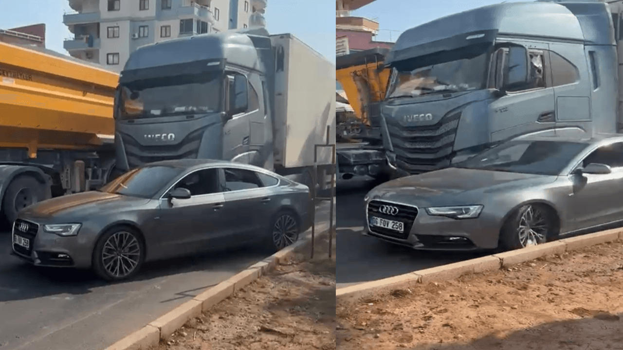 Taşla saldırınca TIR'ı üzerine sürdü